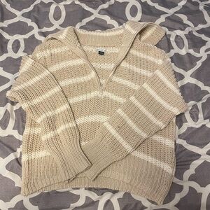 Small American Eagle Cowl Quarter Zip Sweater